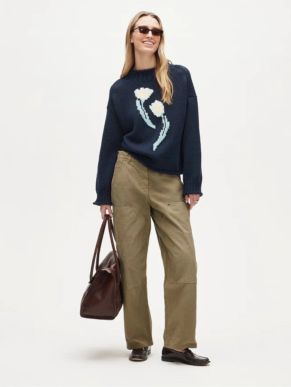 NWT J. Crew 2025 Rollneck™ sweater in floral-print heritage cotton
